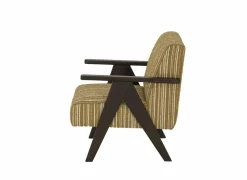 Fauteuil Malone 75x79x82cm - polyestervezel - oker/wit- Fauteuils