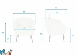 Fauteuil Teddy Bear 68x70x73cm - bouclé - roest- Fauteuils