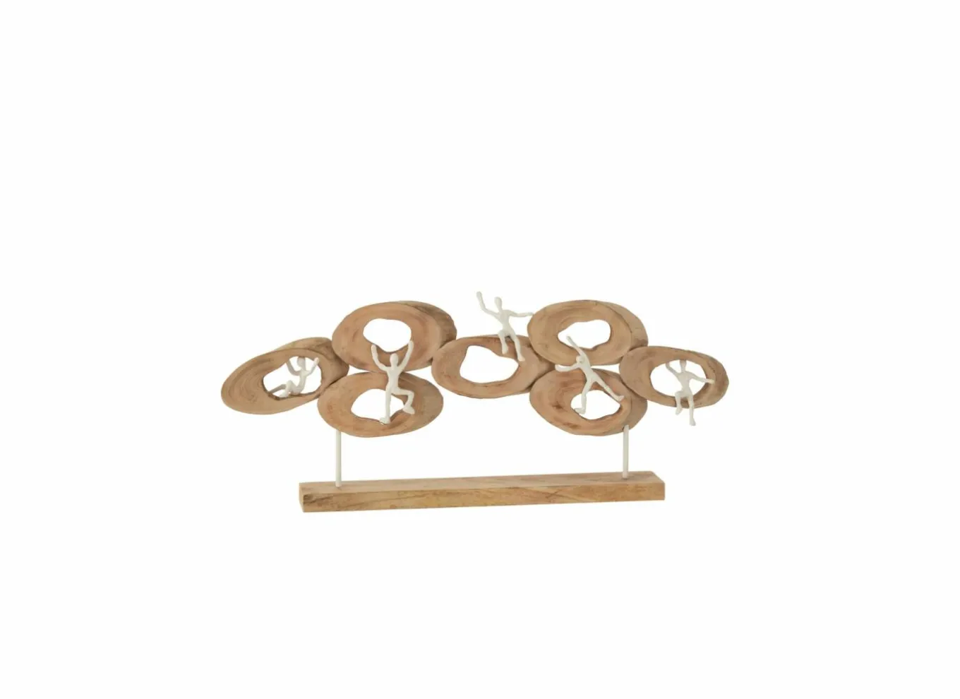 J line Decoratieve Accessoires|Figuur 5 in ring H31cm - mango massief - naturel