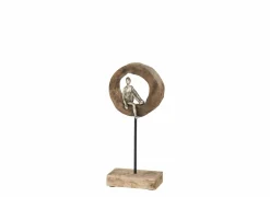 Figuur Denker op een ring H38cm- Decoratieve Accessoires