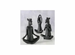Decoratieve Accessoires|Figuur Yoga Zebra  H18cm - polystone - zwart