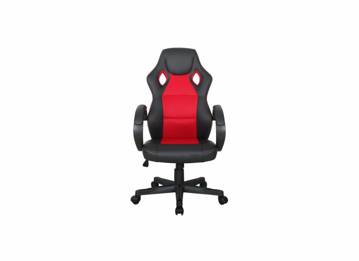 Gamestoel Compass 59x65x106cm - lederlook - zwart & rood- Bureaustoelen|Gamestoelen