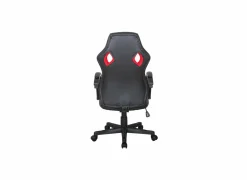 Gamestoel Compass 59x65x106cm - lederlook - zwart & rood- Bureaustoelen|Gamestoelen