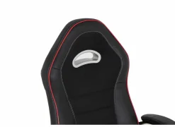 Gamestoel Trooper 67x77x132cm - lederlook - zwart rood- Gamestoelen|Bureaustoelen