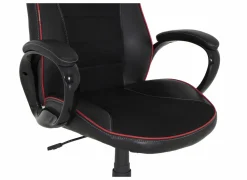 Gamestoel Trooper 67x77x132cm - lederlook - zwart rood- Gamestoelen|Bureaustoelen