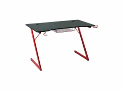 Gamingbureau Roald 120x60x74cm - melamine & metaal - Â rood & zwart- Woonkamer Bureau|Kinderbureaus