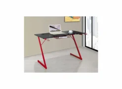 Gamingbureau Roald 120x60x74cm - melamine & metaal -  rood & zwart- Woonkamer Bureau|Kinderbureaus