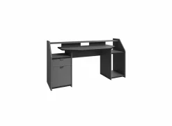 Gamingbureau|Woonkamer Bureau|Gamingbureau Set Up 180x67cm - decor - zwart & grijs