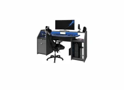 Gamingbureau|Woonkamer Bureau|Gamingbureau Set Up 180x67cm - decor - zwart & grijs