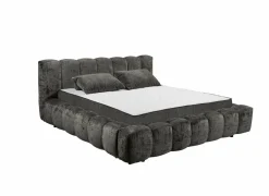 Gestoffeerd bed Bexley 180x200cm - stof - zwart inclusief bodem en matras- Compleet Bed|Tweepersoonsbedden