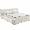 Compleet Bed|Tweepersoonsbedden|Gestoffeerd bed Bexley 160x200cm - stof - ivoor inclusief bodem en matras