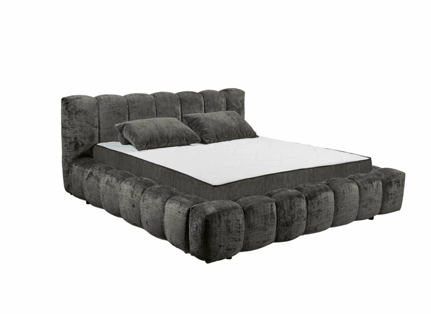 Gestoffeerd bed Bexley 160x200cm - stof - zwart inclusief bodem en matras- Compleet Bed|Tweepersoonsbedden