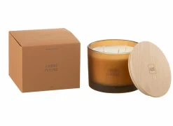 Geurkaars Ambre Intime Ø11,5x10cm - glas/paraffine - oranje- Kaars & Houder