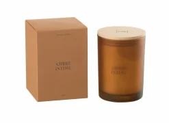 Geurkaars Ambre Intime Ø8,5x12,5cm - glas/paraffine - oranje- Kaars & Houder