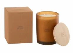 Geurkaars Ambre Intime Ø10,5x14cm - glas/paraffine - oranje- Kaars & Houder
