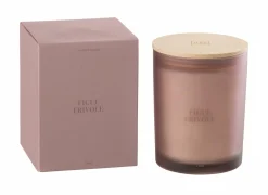 Geurkaars Figue Frivole Ø10,5x14cm - glas/paraffine - roze- Kaars & Houder
