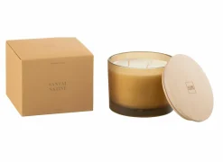 Kaars & Houder|Geurkaars Santal Satine Ø11,5cm - glas/paraffine - oranje