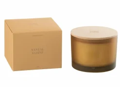 Kaars & Houder|Geurkaars Santal Satine Ø11,5cm - glas/paraffine - oranje