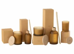 Geurstokjes Accords Essentiels Santal Satiné 9,5x9,5x35,5cm - glas - geel- Geurstokjes