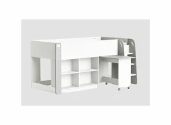 Halfhoogslaper Hampton 90x200cm - decor - wit & grijs- Hoogslapers|Hoogslapers