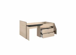 Halfhoogslaper Milky 90x200/190cm - decor -  eik & zwart- Hoogslapers|Hoogslapers