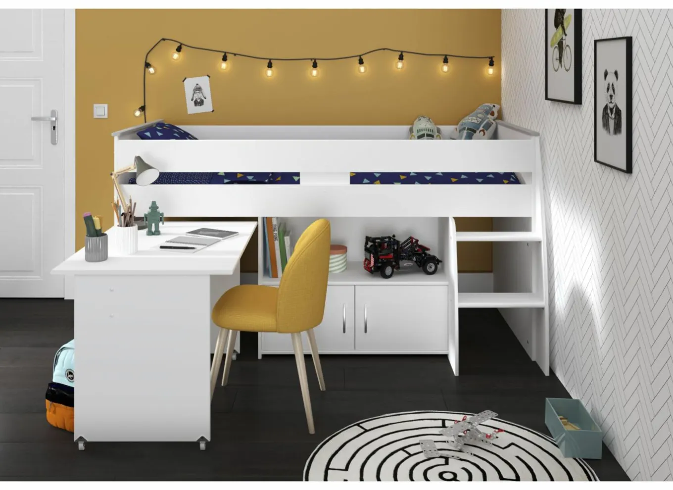 Hoogslapers|Hoogslapers|Halfhoogslaper Reverse 90x200cm - decor - wit