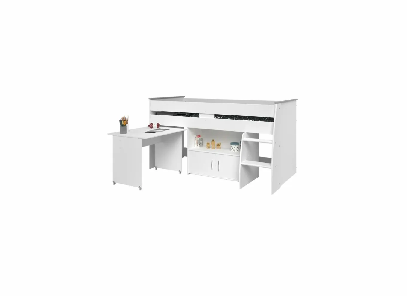 Hoogslapers|Hoogslapers|Halfhoogslaper Reverse 90x200cm - decor - wit