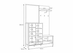 Halkast Jytana 132cm - decor - mauvella eik & zwart- Halkasten|Halkasten