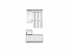 Halkast Rudolf 100cm - melamine - wit & beton- Halkasten|Halkasten