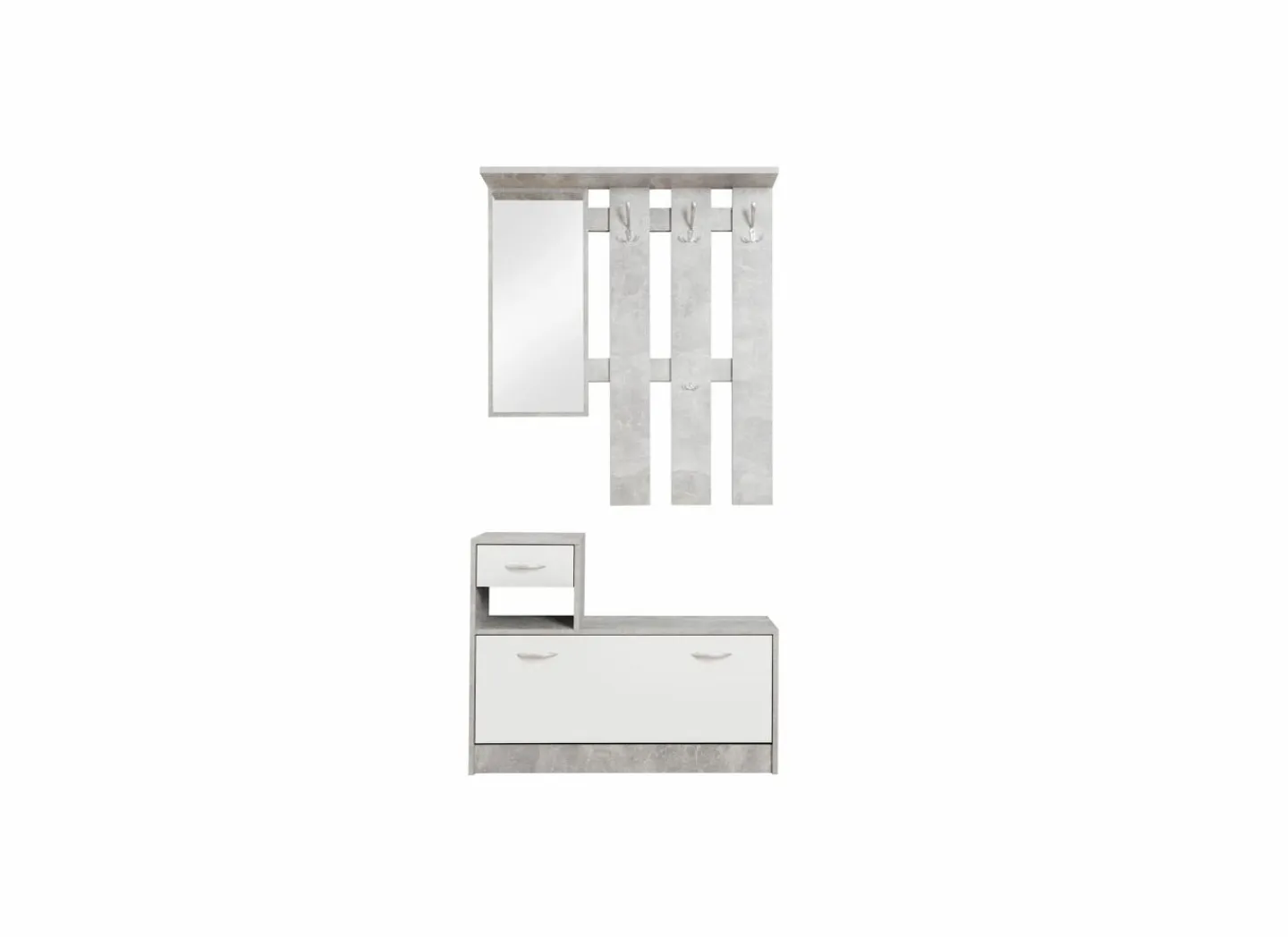 Halkast Rudolf 100cm - melamine - wit & beton- Halkasten|Halkasten