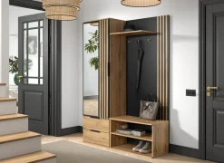 Halkasten|Halkasten|Halkast Tamarisk 140cm - melamine - wotan oak & zwart