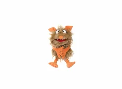 Handpop Flausi H30cm - polyester - beige/oranje- Kinderdecoratie|Pluche Knuffels