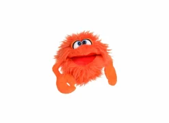 Kinderdecoratie|Pluche Knuffels|Handpop Knipser Krab H16cm - polyester - oranje