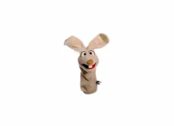 Handpop Mampfred the rabbit H38cm - polyester - beige- Kinderdecoratie|Pluche Knuffels