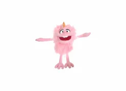 Handpop Monster to go Bonsche H30cm - polyester - roze- Kinderdecoratie|Pluche Knuffels