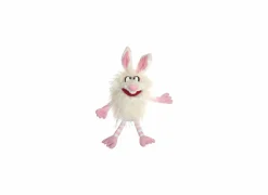 Kinderdecoratie|Pluche Knuffels|Handpop Monster to go Flöckchen  H33cm - polyester - wit/roze