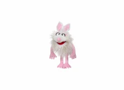 Kinderdecoratie|Pluche Knuffels|Handpop Monster to go Flöckchen  H33cm - polyester - wit/roze