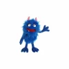 Handpop Monster to go Schmackes H30cm - polyester - blauw- Kinderdecoratie|Pluche Knuffels