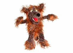 Handpop Wolf-Siegfried H57cm - polyester - bruin- Kinderdecoratie|Pluche Knuffels