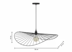 Hanglamp Adelia Ø58cm - staal - zwart- Hanglampen
