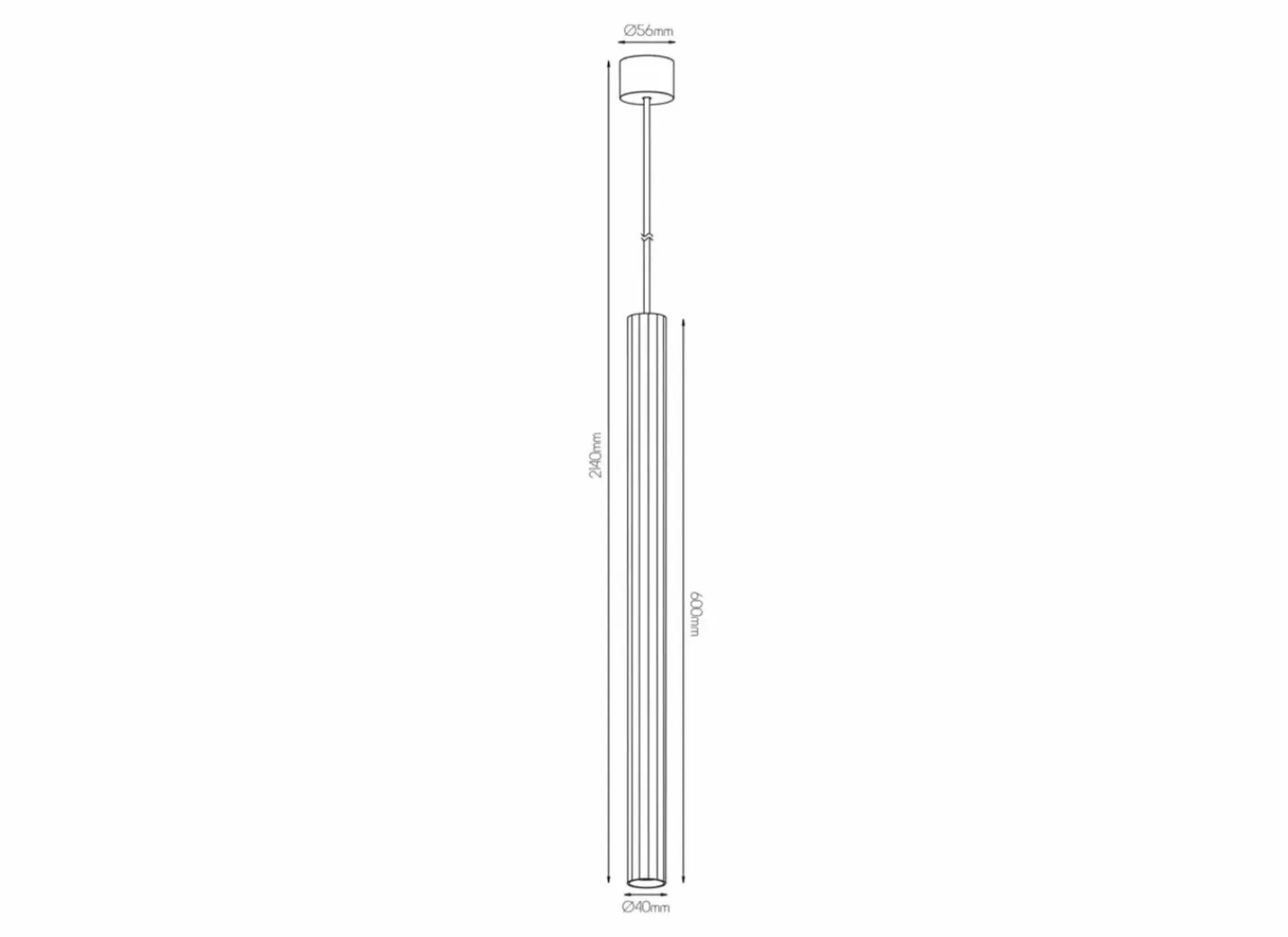 Hanglamp 60cm GU4 - aluminium - wit- Hanglampen