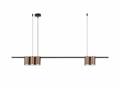 Lusters|Hanglampen|Hanglamp 100cm 5xGU10 - aluminium - brons