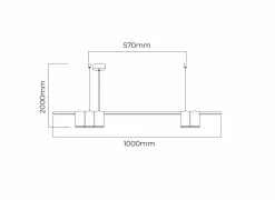 Lusters|Hanglampen|Hanglamp 100cm 5xGU10 - aluminium - brons