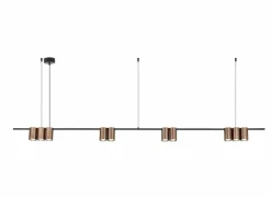Lusters|Hanglampen|Hanglamp 180cm 10xGU10 - aluminium - brons