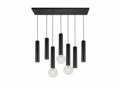 Hanglamp 90cm 4xGU10 3xE27 - aluminium - zwart- Lusters|Hanglampen