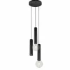 Hanglamp Ø26cm 1xGU10 2xE27 - aluminium - zwart- Lusters|Hanglampen