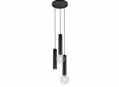 Hanglamp Ø26cm 1xGU10 2xE27 - aluminium - zwart- Lusters|Hanglampen