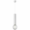 Hanglampen|Hanglamp Ø5,6cm 1x60W E27 - aluminium - wit