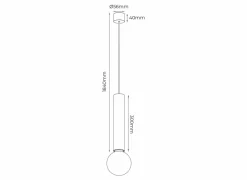 Hanglampen|Hanglamp Ø5,6cm 1x60W E27 - aluminium - wit