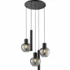 Brilliant Hanglampen|Hanglamp Ligari Ø60cm 3xE27 & 2xGU10 black smoked